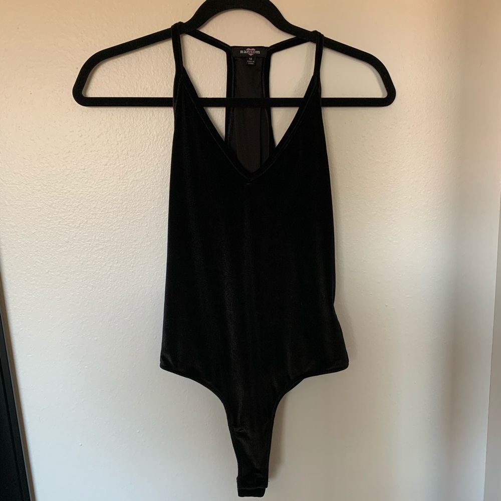 Small  Velvet Ransom v-neck bodysuit.  3 for $20